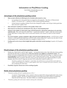 Information on Plus/Minus Grading