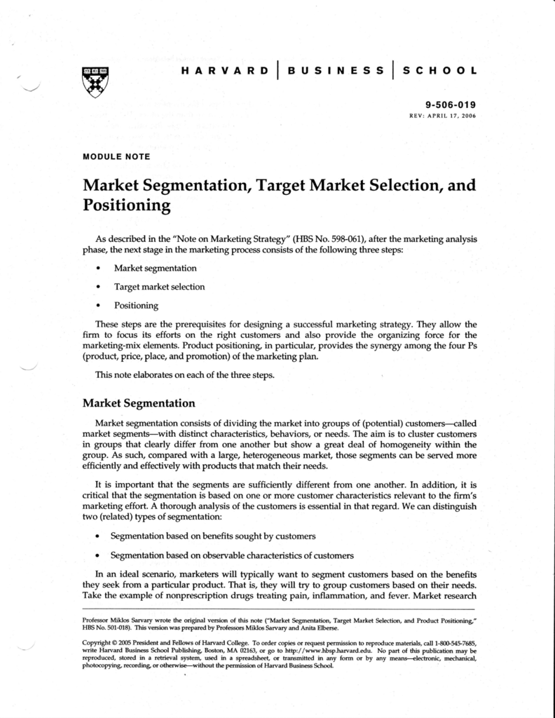 case study market segmentation