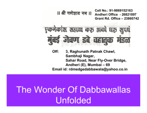 The Dabbawallas - Dr Deepak Garg