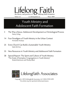 Youth Ministry and Adolescent Faith Formation
