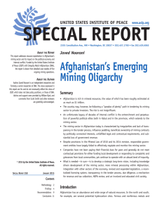 Afghanistan's Emerging Mining Oligarchy