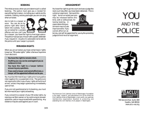 You and the Police - ACLU of Washington