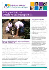Talking about practice: Embedding sustainable practices