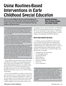 Using Routines-Based Interventions in Early Childhood Special