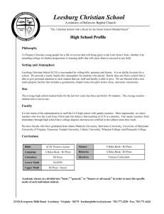 High School Profile - Leesburg Christian School