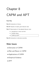 Chapter 8 CAPM and APT