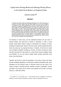 CAPITAL ASSET PRICING MODEL AND ARBITRAGE PRICING