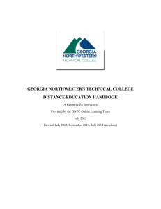 GNTC Distance Education Handbook for Faculty