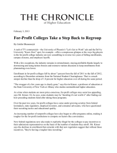 For-Profit Colleges Take a Step Back to Regroup