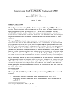 Summary and Analysis of Gainful Employment NPRM