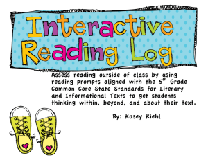 Assess reading outside of class by using reading