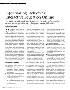 E-Journaling: Achieving Interactive Education Online