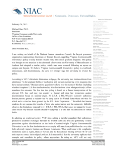 NIAC Letter to VCU - National Iranian American Council