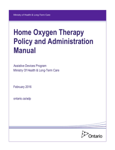 Home Oxygen Therapy Policy and Administration Manual