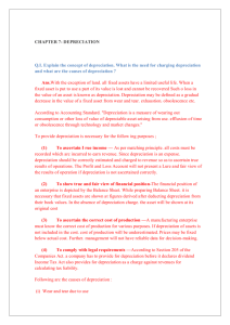 DEPRECIATION QI Explain the concept of depreciation. What is the