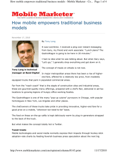 How mobile empowers traditional business models