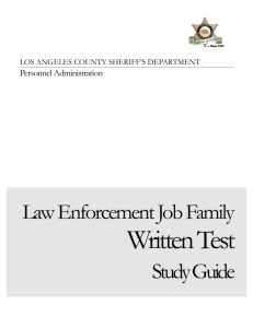 LASD Testing Guide - Los Angeles County Sheriff's Department