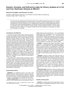 Density, Viscosity, and Refractive Index for Binary Systems of n