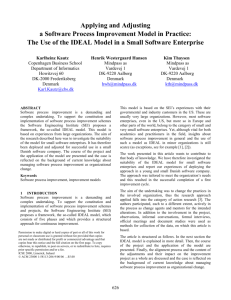 The Use of the IDEAL Model in a Small Software Enterprise