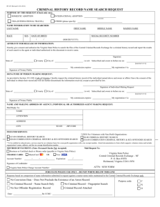 SP-167 Criminal History Record Request 01-01-02