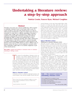 Undertaking a literature review: a step-by