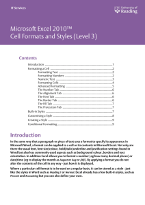Microsoft Excel 2007 Cell Formats and Styles