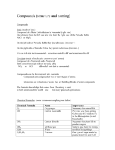 Compounds (structure and naming)