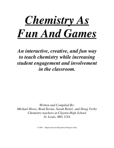 Chemistry As Fun And Games