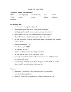Density Test Study Guide Vocabulary to know and understand