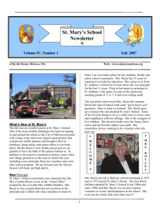 St. Mary's School Newsletter - St. Mary of the Annunciation Parish