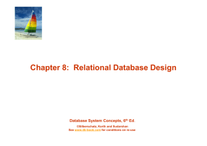 Chapter 8: Relational Database Design