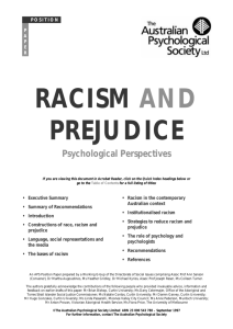 Racism and prejudice - Australian Psychological Society