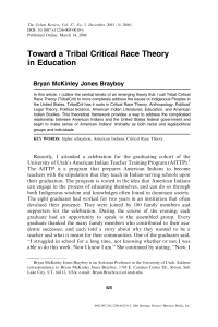 Toward a Tribal Critical Race Theory in Education