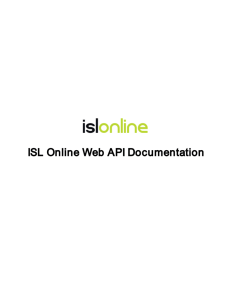 ISL Online Web API Documentation