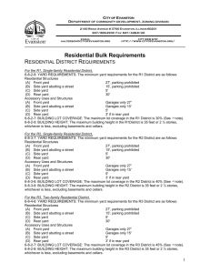 Residential Bulk Requirements