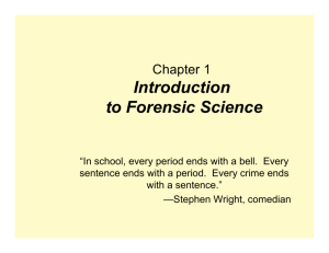 Intro. to Forensic Science