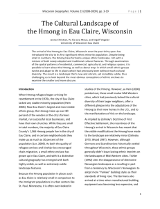 The Cultural Landscape of the Hmong in Eau Claire