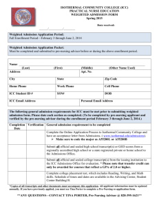 PRACTICAL NURSE EDUCATION WEIGHTED ADMISSION FORM