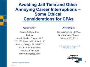 Avoiding Jail Time and Other Annoying Career Interruptions – Some