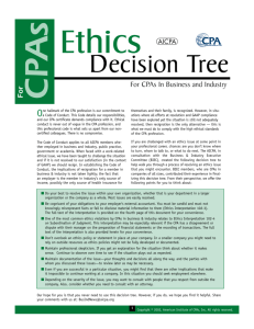 Ethics Decision Tree for CPAs in Business and Industry