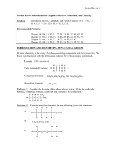 Section Three: Introduction to Organic Structure