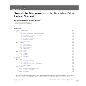 Chapter 7 – Search in Macroeconomic Models of the Labor Market