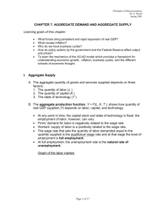 CHAPTER 7: AGGREGATE DEMAND AND AGGREGATE SUPPLY