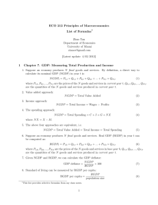 ECO 212 Principles of Macroeconomics List of Formulas ∗ 1