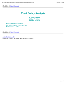 Food Policy Analysis - Stanford University