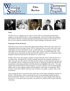 Film Review - Thompson Writing Program