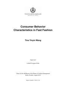 Consumer Behavior Characteristics in Fast Fashion