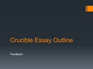 Crucible Essay Outline