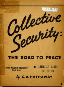 Collective security, the road to peace