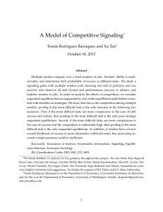 Classification versus Ranking: A model of competitive signaling
